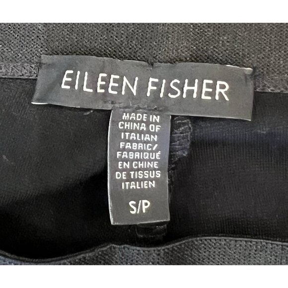 Eileen Fisher Women’s Black Pants Small Size Leather Front Pull On Stretch - Picture 6 of 12